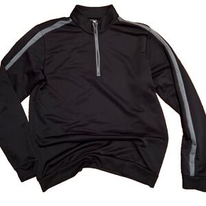 Adidas Mens Small Black 1/4 Zip Pullover Active Wear Shirt Golf Performance